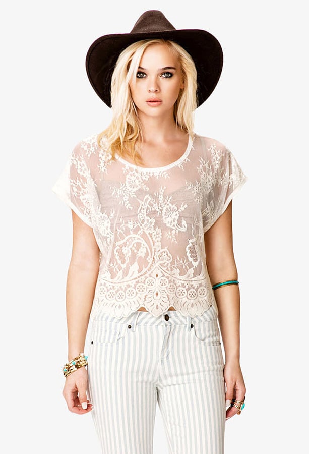 Forever 21 White Lace Tee | Forever 21 