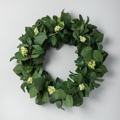 Hearth and Hand with Magnolia 24" Faux Skimmia and Perilla Leaf Wreath