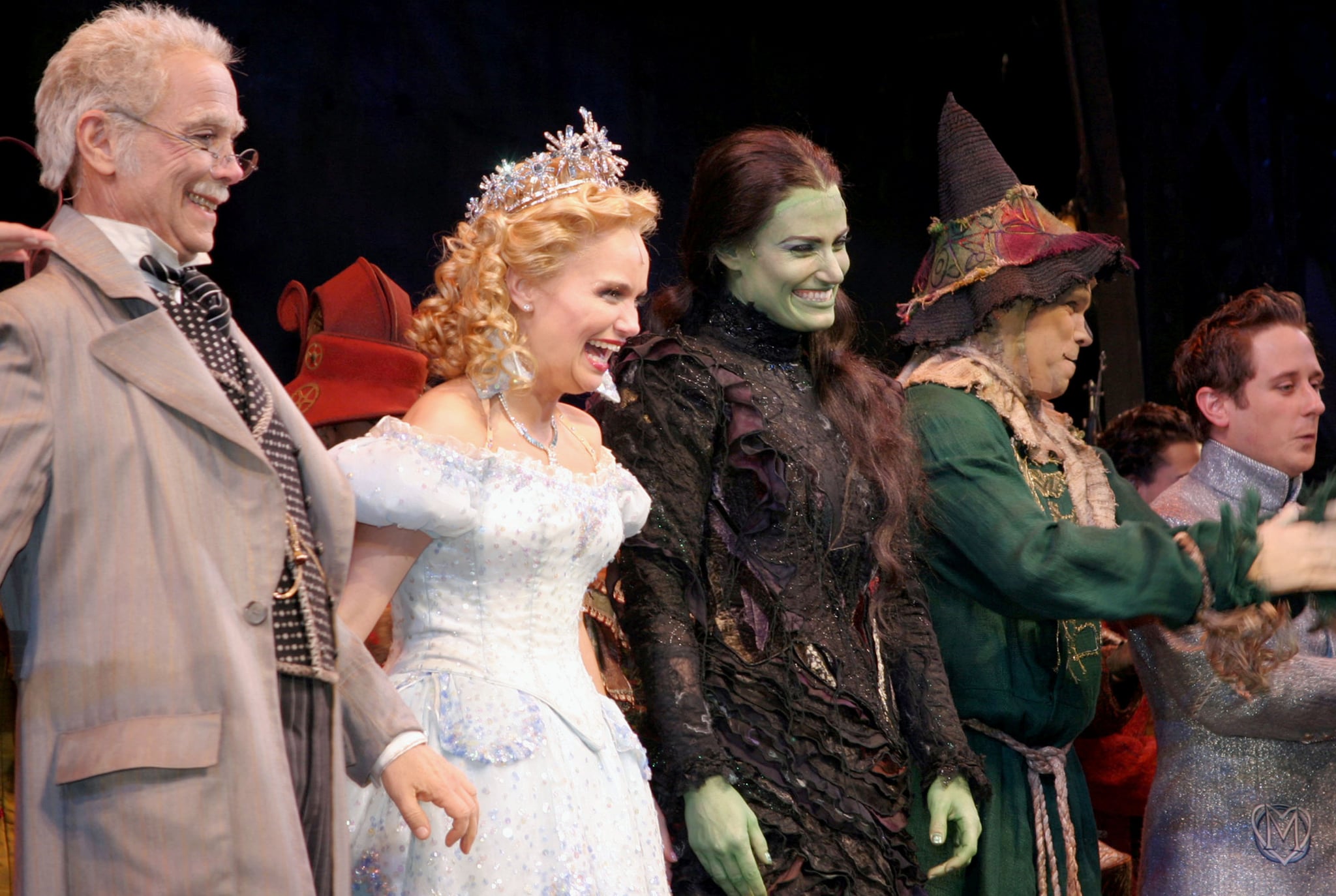 Joel Grey, Kristin Chenoweth and Idina Menzel at curtain call (Photo by Bruce Glikas/FilmMagic)