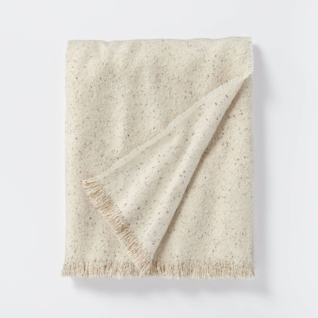 A Cozy Blanket: Threshold designed with Studio McGee Boucle Faux Mohair Throw Blanket