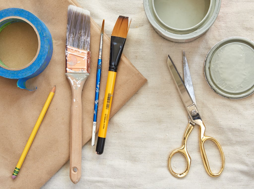 Here's What You'll Need
A large piece of kraft paper
A pencil
Painter's tape
Scissors
Paint (the archway is Bayou MSL237; the wall is Nasturtium MSL043)
1-inch (or smaller) soft-bristle artist's paintbrush
2-inch painter's paintbrush
Drop cloth (to protect the floor) Here's What You'll Need
A large piece of kraft paper
A pencil
Painter's tape
Scissors
Paint (the archway is Bayou MSL237; the wall is Nasturtium MSL043)
1-inch (or smaller) soft-bristle artist's paintbrush
2-inch painter's paintbrush
Drop cloth (to protect the floor)