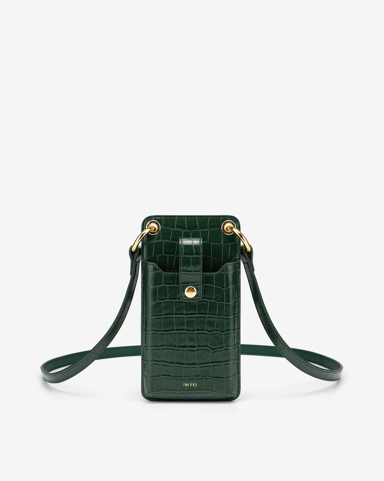 Fashion Mini Flap Bag & Purses - Dark Green Croc Embossed - JW PEI