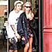 Hailey Baldwin Black Floral Dress With Justin Bieber