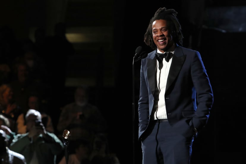 CLEVELAND, OHIO - OCTOBER 30: Inductee Jay-Z speaks onstage during the 36th Annual Rock & Roll Hall Of Fame Induction Ceremony at Rocket Mortgage Fieldhouse on October 30, 2021 in Cleveland, Ohio. (Photo by Kevin Kane/Getty Images for The Rock and Roll Ha