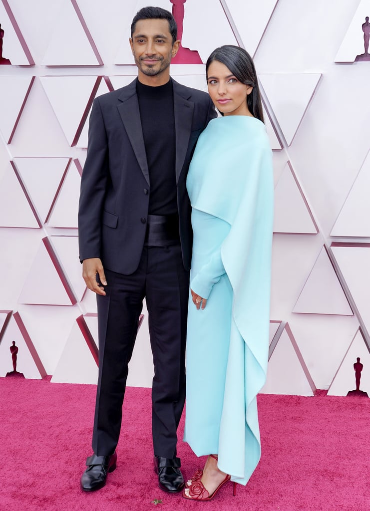 See Riz Ahmed Fix His Wife's Hair on the Oscars Red Carpet