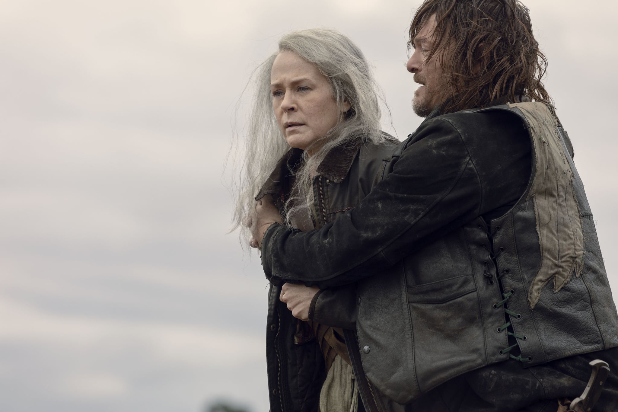 Norman Reedus as Daryl Dixon, Melissa McBride as Carol Peletier - The Walking Dead _ Season 9, Episode 15 - Photo Credit: Jackson Lee Davis/AMC