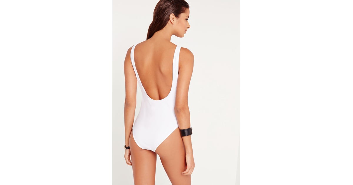 white high leg swimsuit