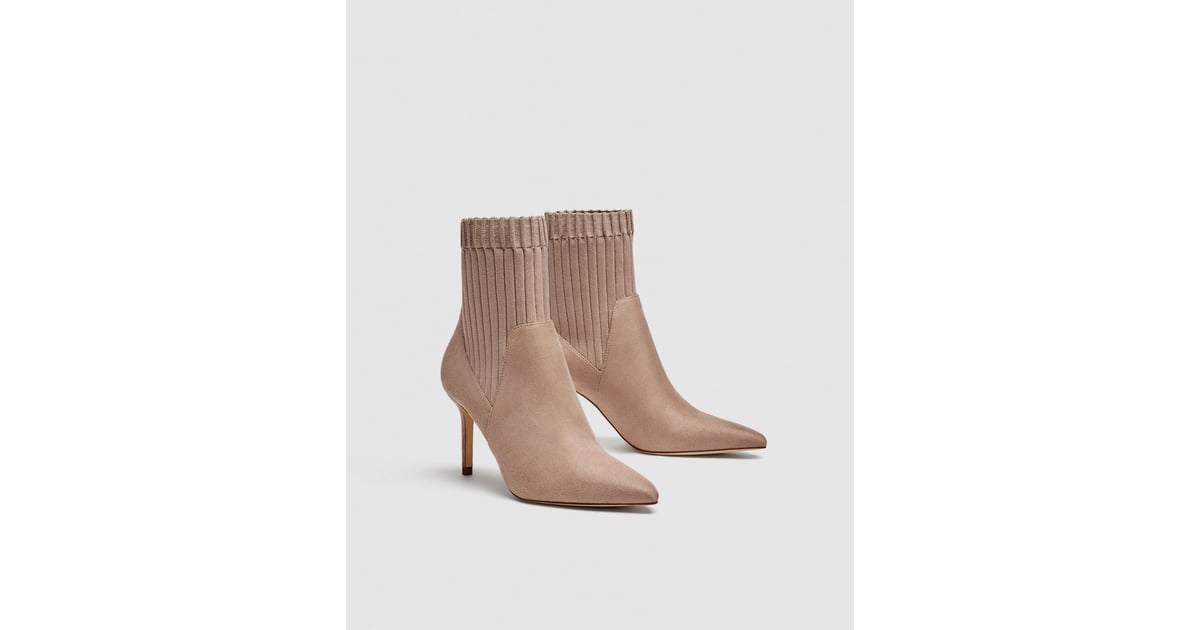 FABRIC ANKLE BOOT WITH GEOMETRIC HEEL | Heel stretch, Ankle boot, Boots