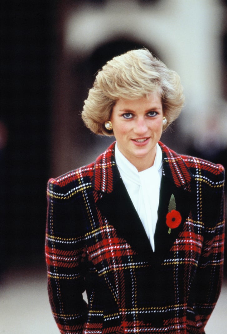 Princess Diana In 1988 With A Shag Hairstyle With Side Bangs And
