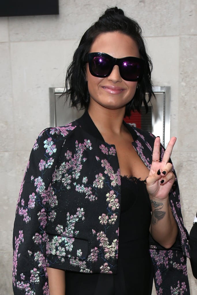 Demi Lovato Wears Leather Jacket