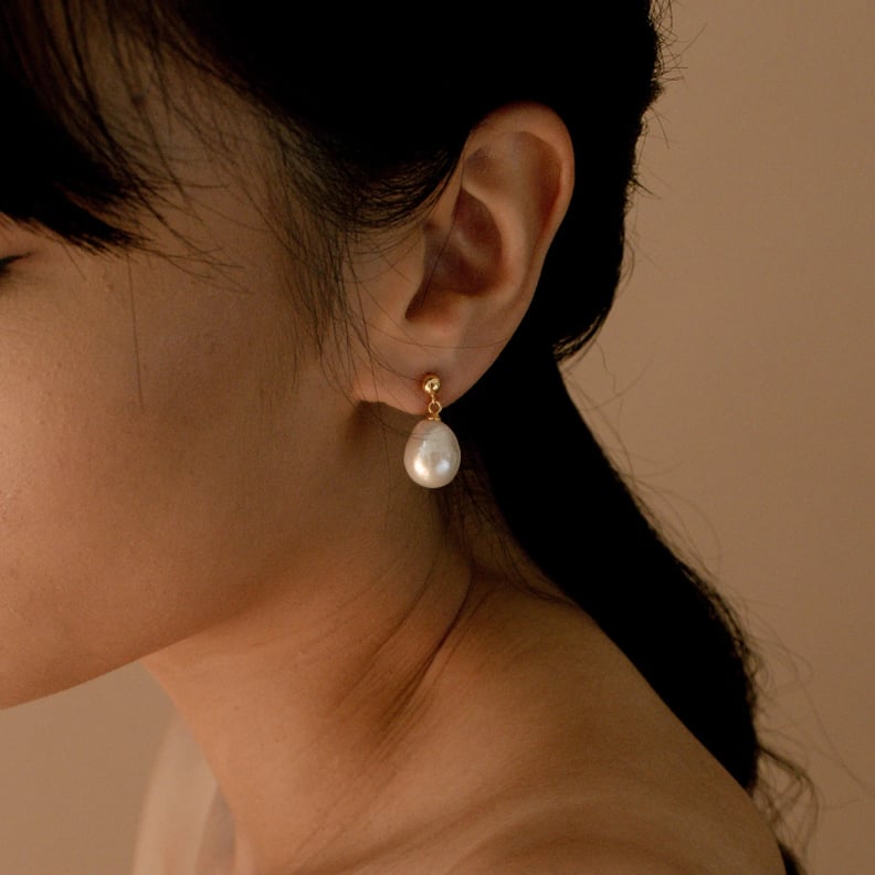 Pearl Jewelry: Caitlyn Minimalist Pearl Drop Earrings