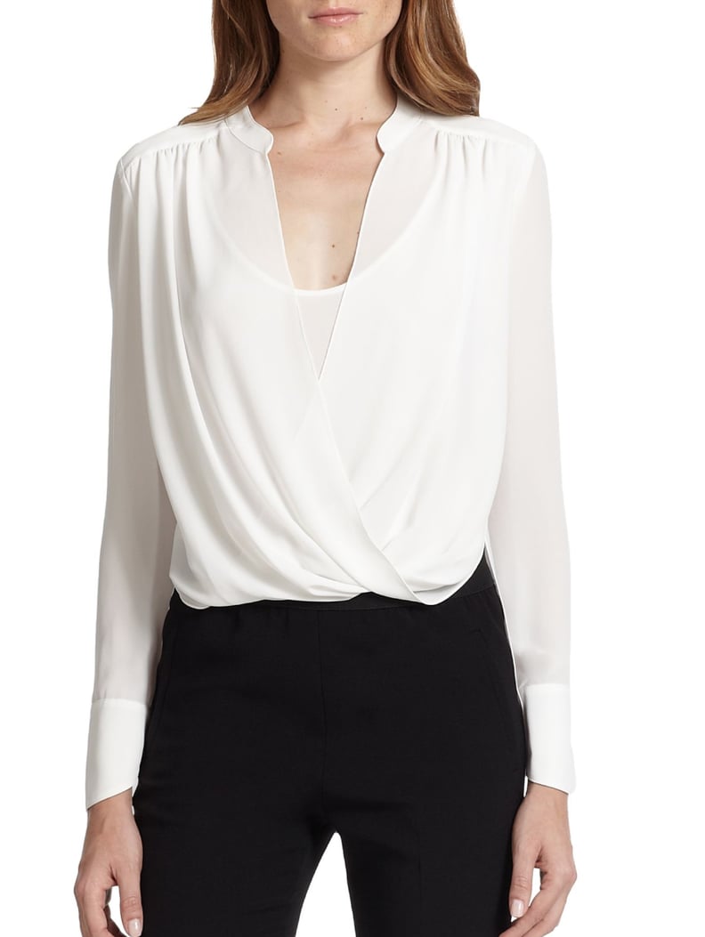 BCBGMAXAZRIA Jaklyn Draped Long-Sleeve Blouse