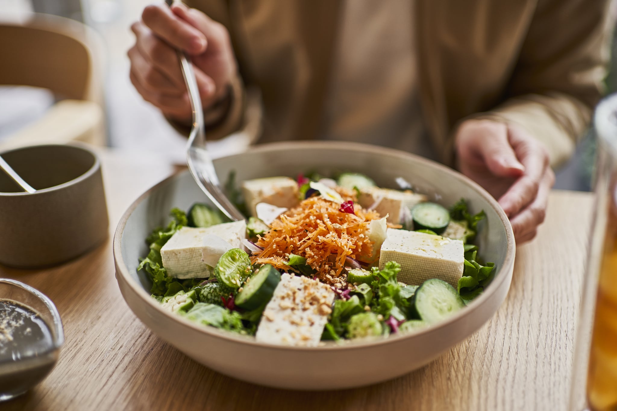 Organic tofu salad plate; how much protein is in tofu?