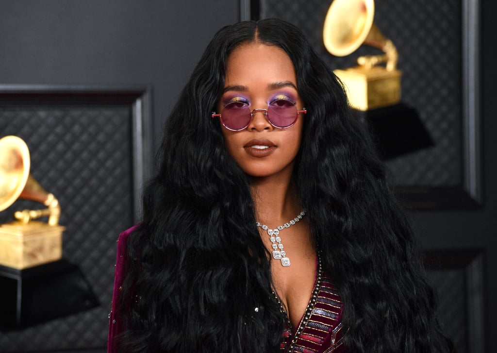 H.E.R.'s Purple Velvet Dundas Outfit | 2021 Grammy Awards