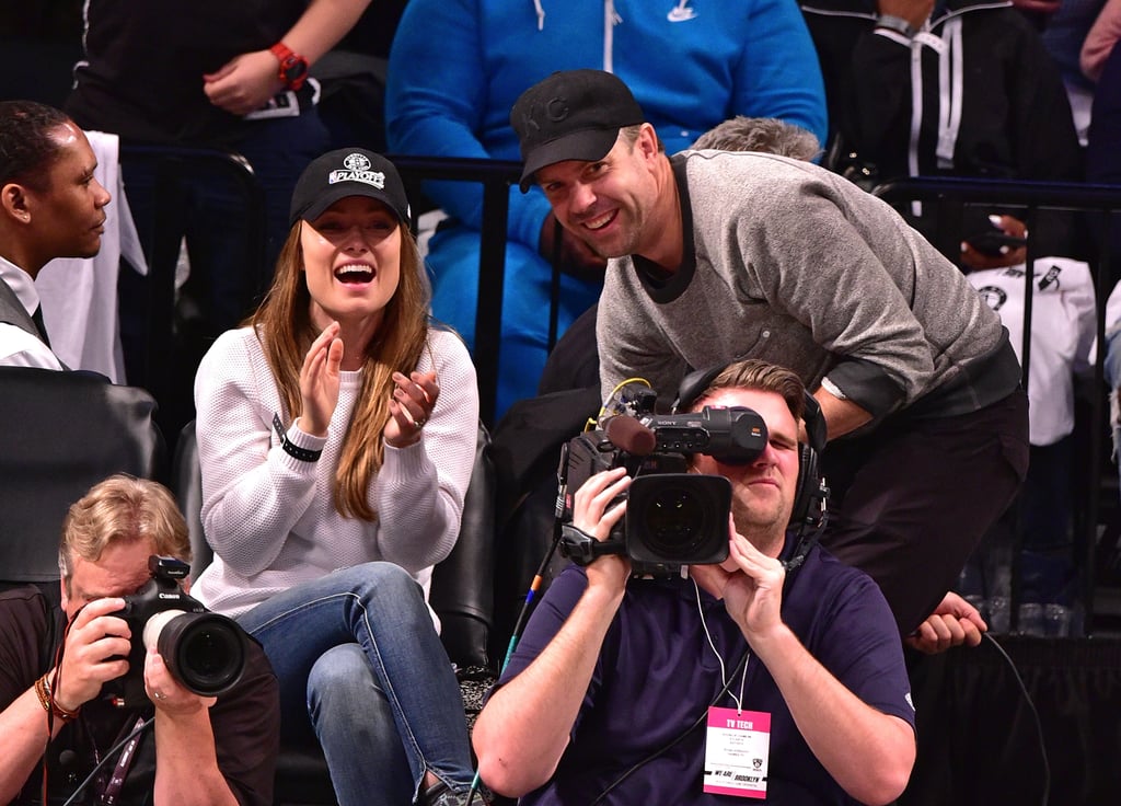 Olivia Wilde and Jason Sudeikis Kiss at Brooklyn Nets Game