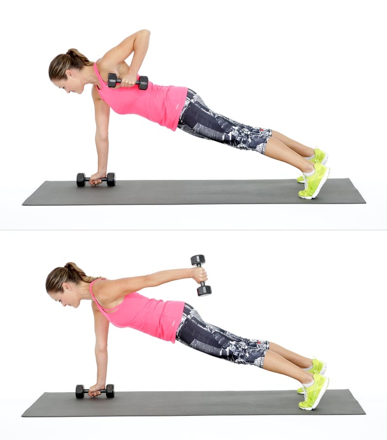 Dumbbell Back and Arm Exercise: Plank With Triceps Kickback