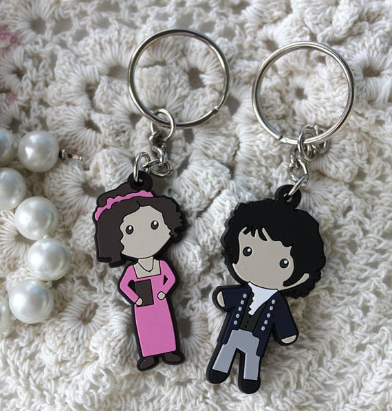 Mr. Darcy and Elizabeth Bennet keychain set