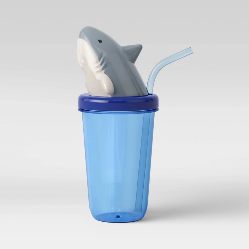 Plastic Shark Tumbler With Straw