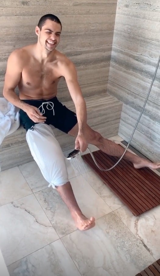 Noah Centineo Showering in Funny Instagram Stories