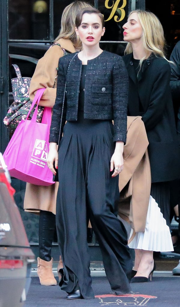 Lily Collins was all dolled up in NYC on Tuesday.