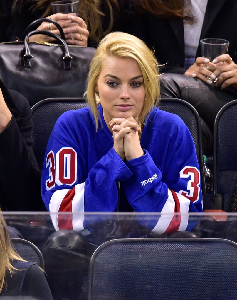 Margot Robbie and Tom Ackerley at NY Rangers Game