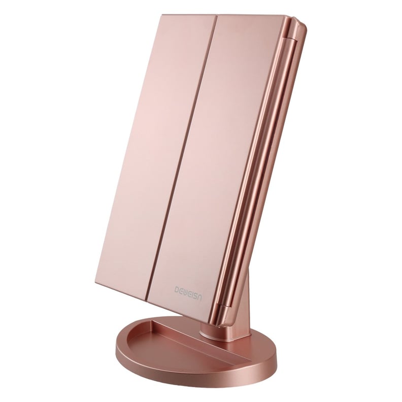 DeWeisn Tri-Fold Lighted Vanity Makeup Mirror