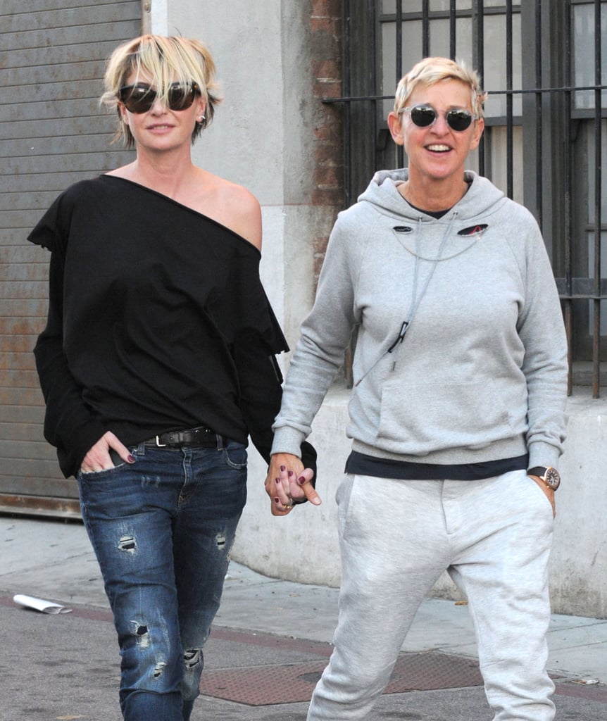 Ellen DeGeneres and Portia de Rossi Hold Hands LA Oct ...