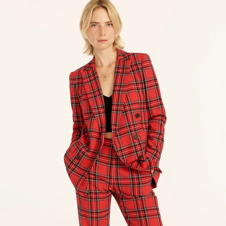 J.Crew Double-Breasted Lady Blazer in Good Tidings Plaid