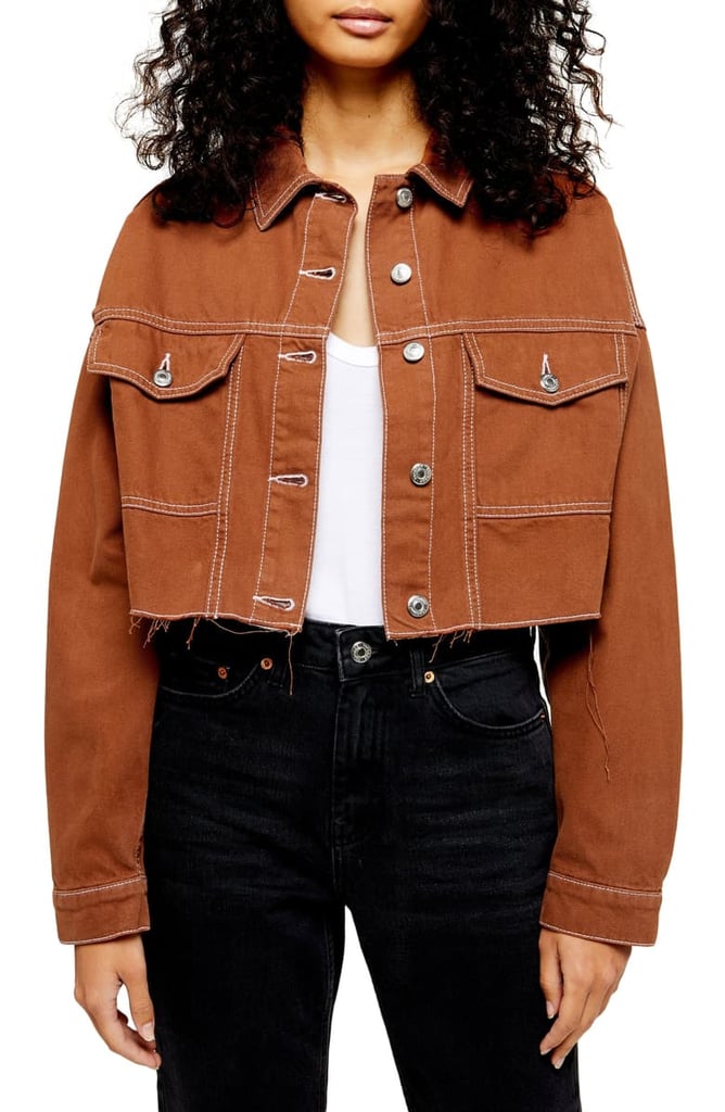 topshop orange denim jacket