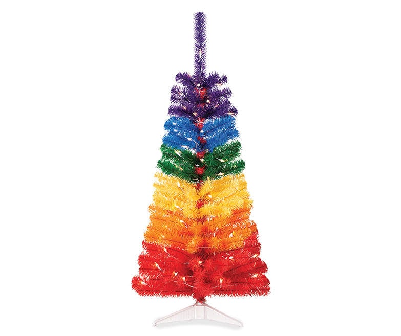 Winter Wonder Lane 4' Merry Rainbow Pre-Lit Artificial Christmas Tree