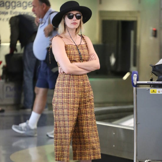 Emma Roberts Black Pearl Pumps in Airport