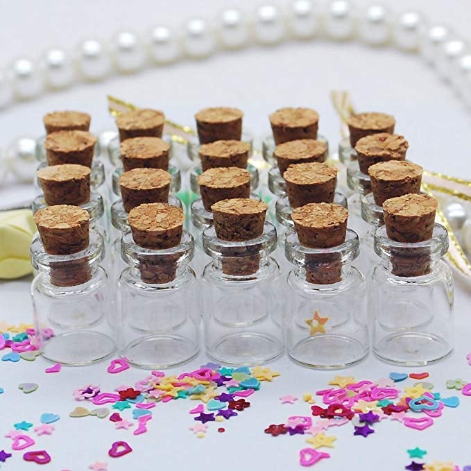 Small Mini Glass Bottles Jars With Cork Stoppers
