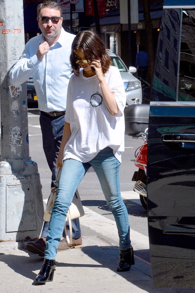 Selena Gomez Wearing Patent-Leather 