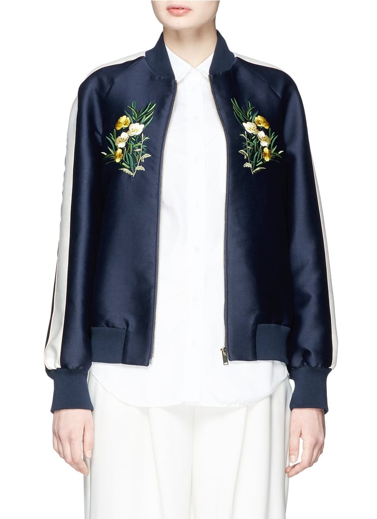 Stella McCartney Lorinda Floral Embroidery Cotton-Silk Bomber Jacket ($2,535)