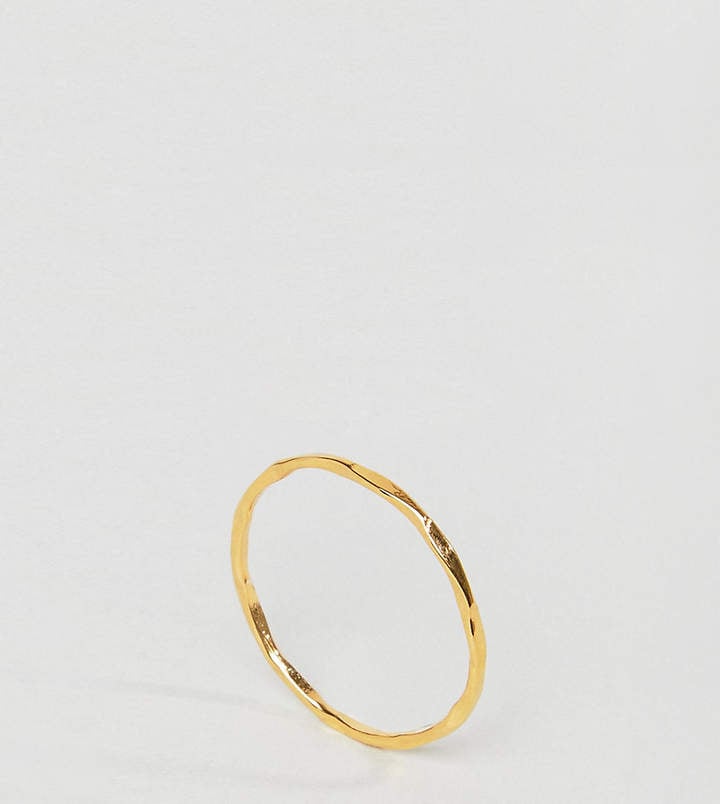 Asos Gold Plated Sterling Silver Faceted Ring