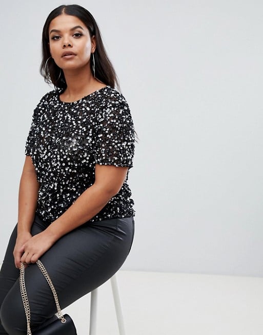 ASOS DESIGN Curve T-Shirt With Sequin Embellishment