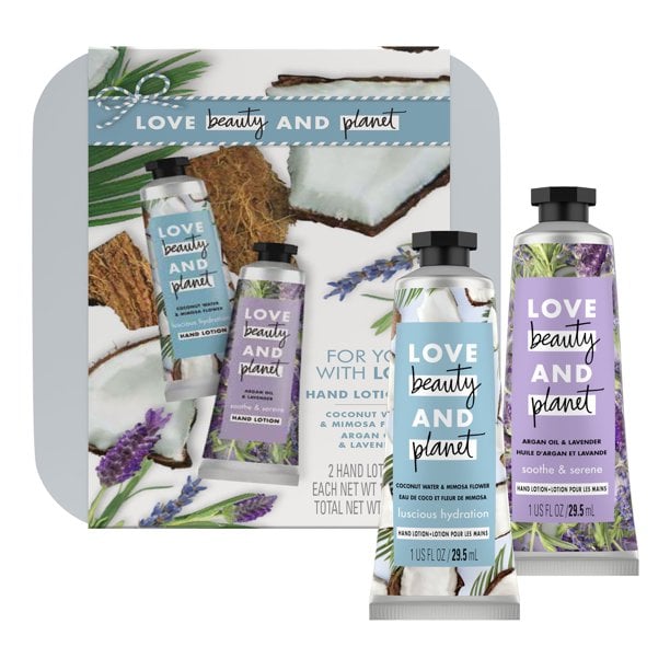 Love Beauty and Planet Coconut Water Mimosa and Lavender Argan Oil Hand Cream Holiday Gift Set 2 Ct