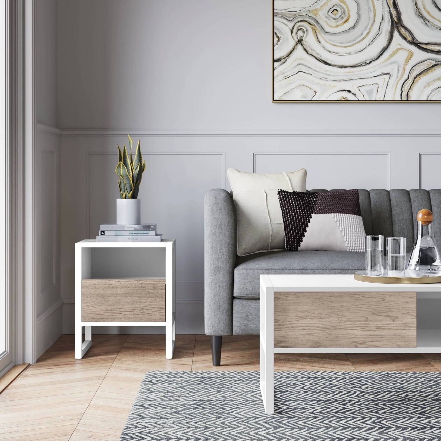 Two tone accent table hot sale