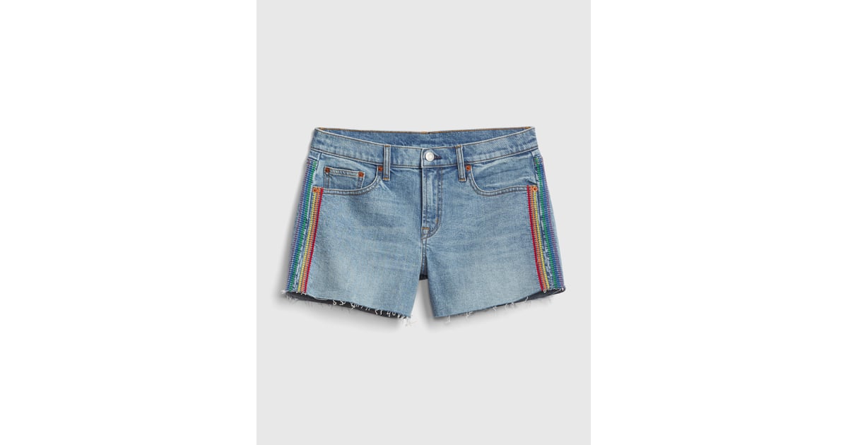 pride denim shorts