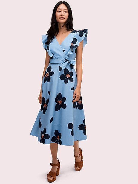 Kate Spade New York Grand Flora Poplin Midi Dress