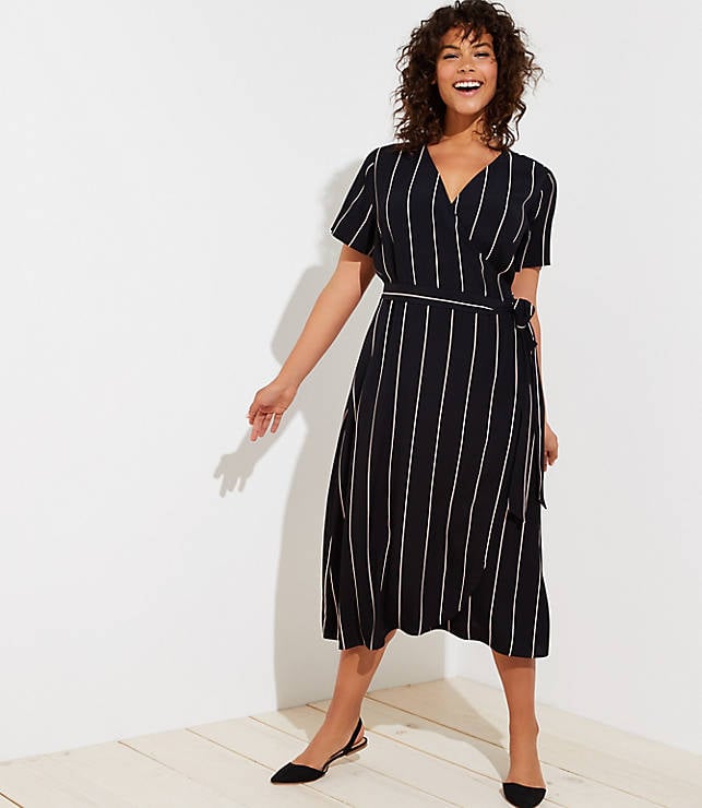 Pinstripe wrap dress outlet