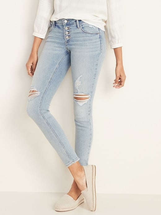 Old Navy Low-Rise Button-Fly Rockstar Super Skinny Jeans