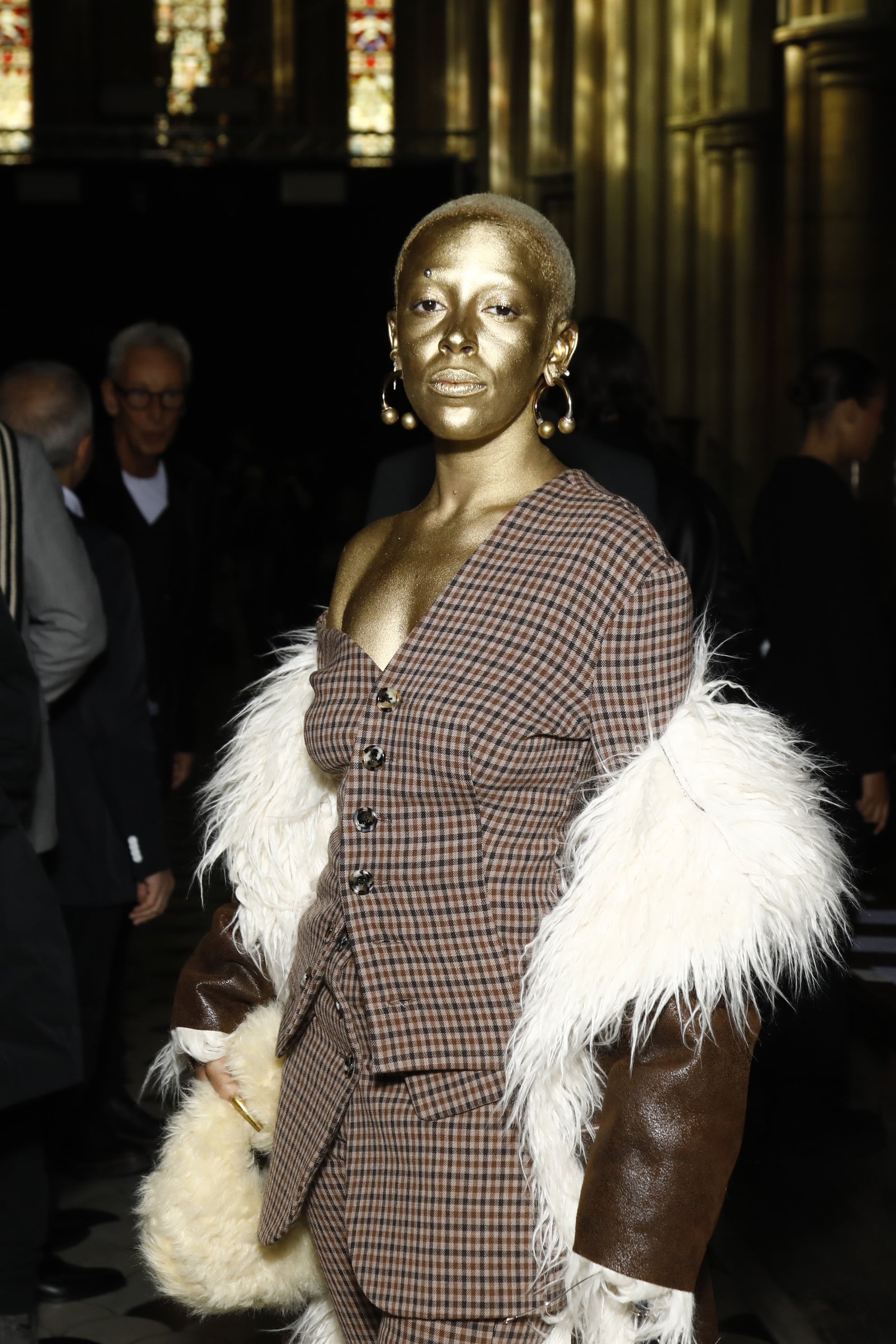 Doja Cat Wore Gold Face Paint At Paris Fashion Week