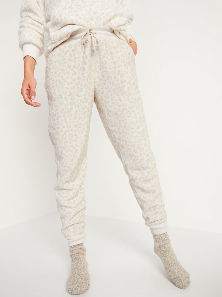 Mid-Rise Cosy Faux-Fur Jogger Sweatpants