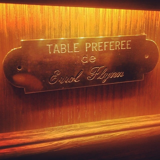 A little piece of movie history: at Cannes's oldest restaurant, L'Auberge Provencale, we were seated at legendary film actor Errol Flynn's favorite table.