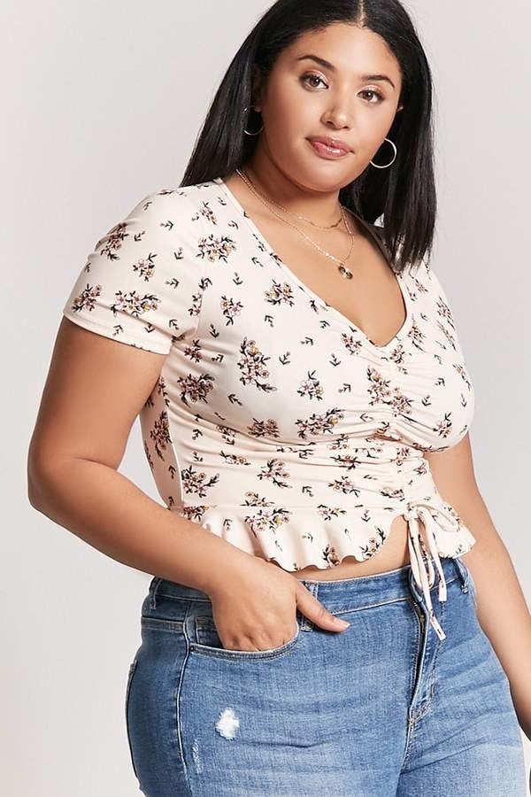 Forever 21 Plus-Size Floral Ruched Top