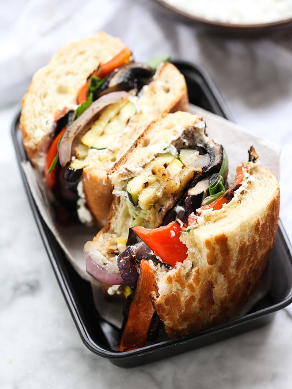 Grilled Vegetable Sandwich With Herbed Ricotta