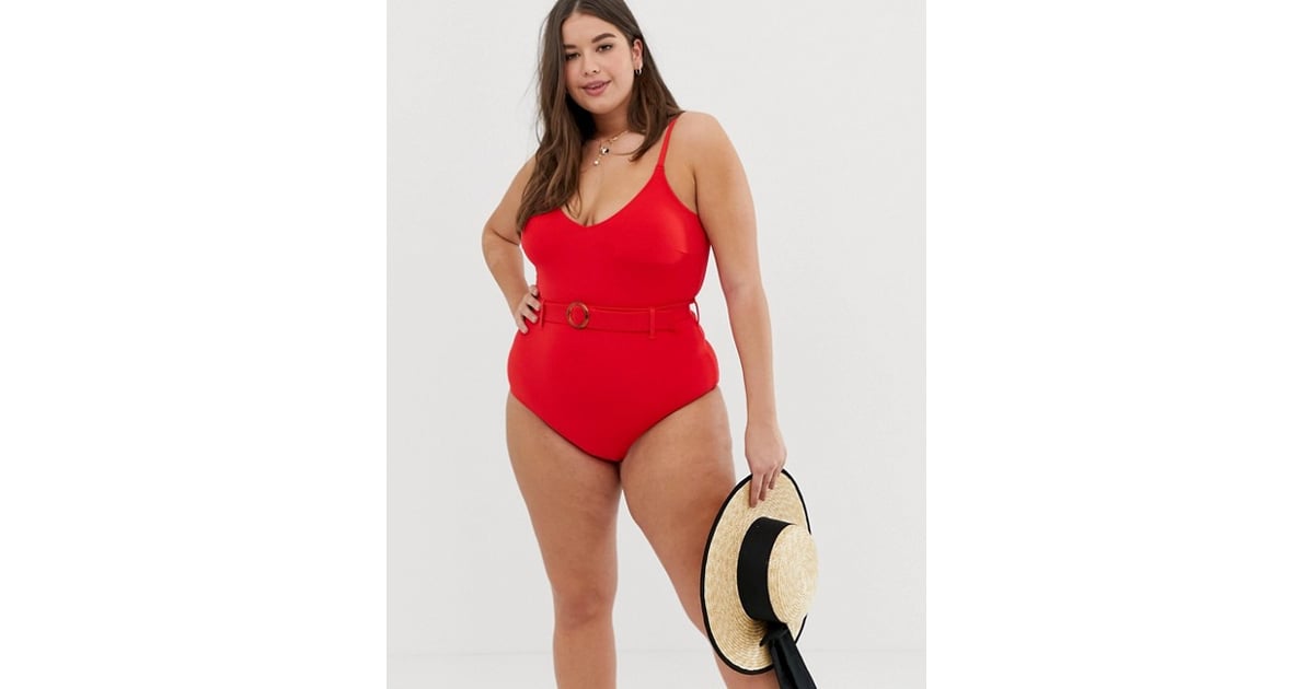 red swimsuit new look