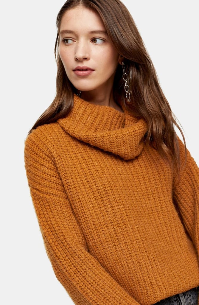 Topshop Turtleneck Rib Knit Sweater