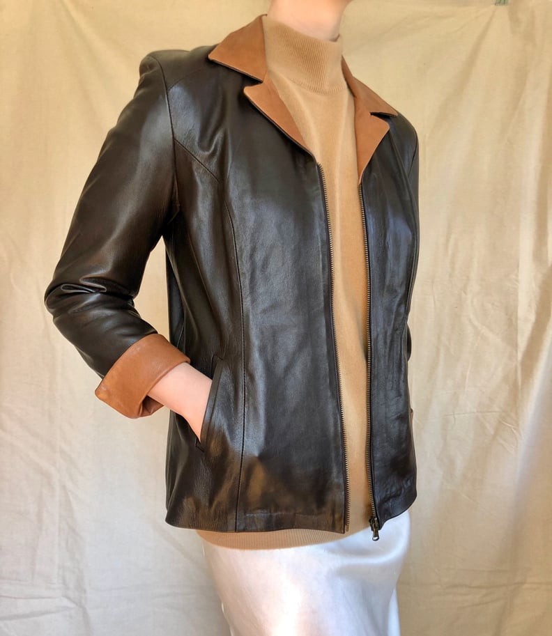 '90s 2-Tone Italian Leather Jacket